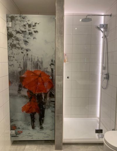 Glasdusche mit Fotodruck